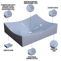 Kit 02 Cubas De Apoio Banheiro Lavabo C01 Ml44W Cinza