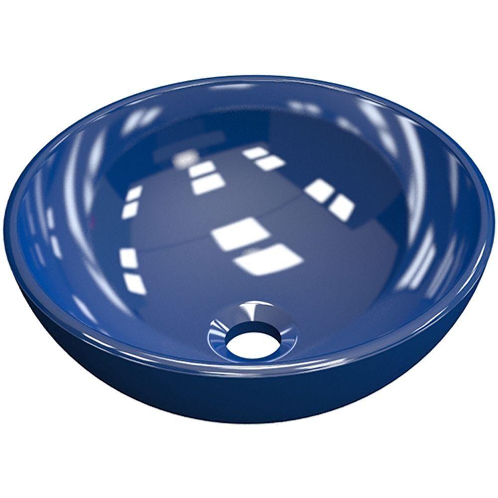 Cuba De Apoio Redonda C01 Para Banheiro R35W Azul Escuro - 1