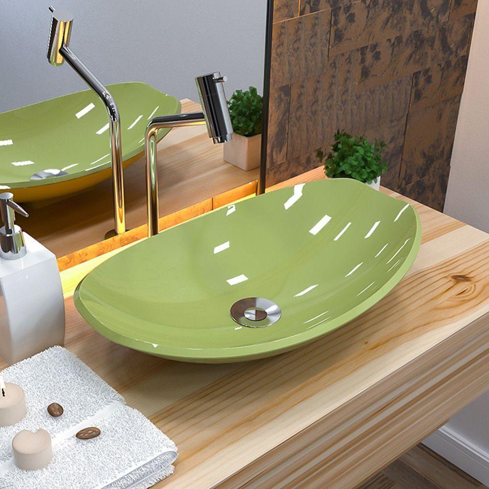 Cuba De Apoio Canoa C01 Para Banheiro Lux L45 Verde Acqua - 3