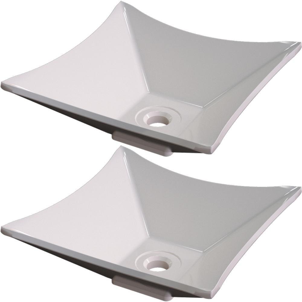 Kit 02 Cubas De Apoio Lux Banheiro Lavabo C01 L30 Bege - 1