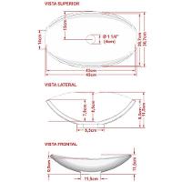 Cuba De Apoio Canoa C01 Para Banheiro Lux L45 Branco - 2