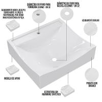 Kit 02 Cubas De Apoio Banheiro Lavabo C01 Q440 Branco