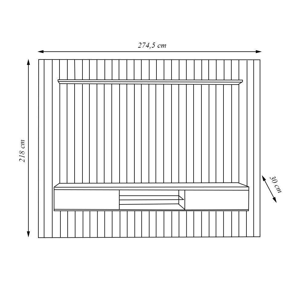 Painel Suspenso Ripado 2.7 Voi Mdp/mdf Cinamomo Mel G26 - Gran Belo - 3