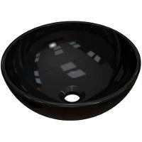 Cuba De Apoio Redonda C01 Para Banheiro R30W Preto Brilho - 1