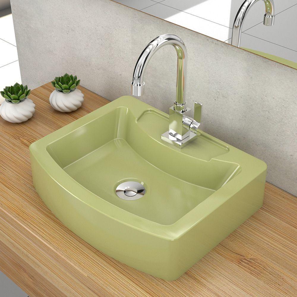 Cuba De Apoio Retangular C01 Banheiro Rt41 Aria Verde Acqua - 3