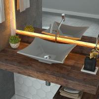 Cuba De Apoio Retangular C01 Para Banheiro Lux L38 Cinza - 3