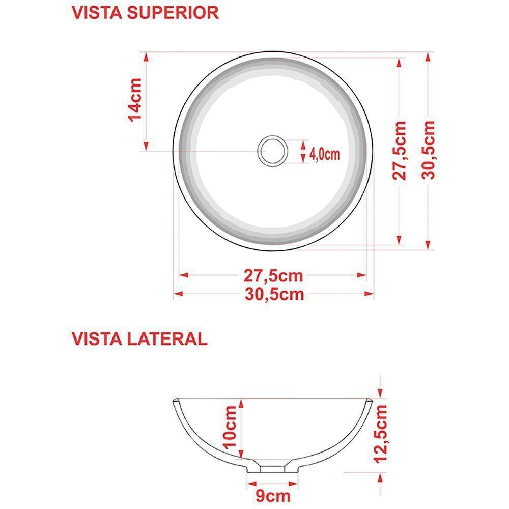 Cuba De Apoio Redonda C01 Para Banheiro R30W Azul Escuro - 2
