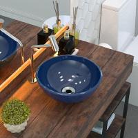 Cuba De Apoio Redonda C01 Para Banheiro R30W Azul Escuro - 3