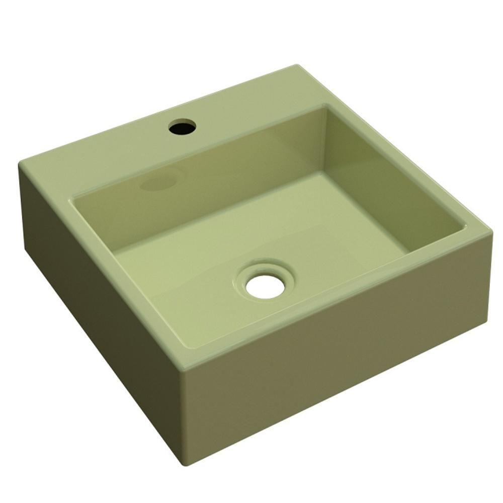 Cuba De Apoio Para Banheiro Quadrada 35X35Cm Verde Acqua - 1