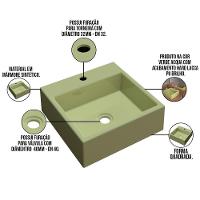 Cuba De Apoio Para Banheiro Quadrada 35X35Cm Verde Acqua - 5