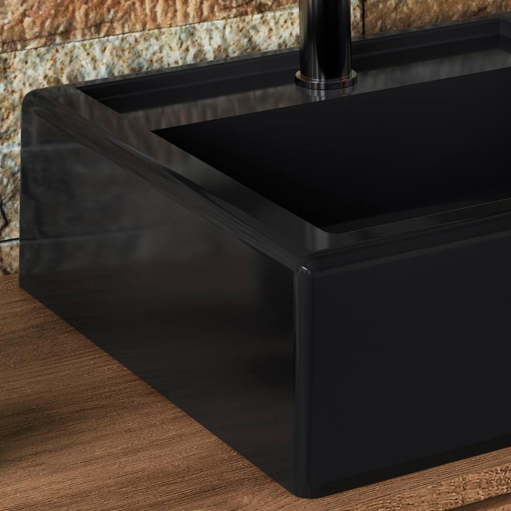 Cuba De Apoio Para Banheiro Em Marmore Sintetico 94101 Preto Pp Preto - 3