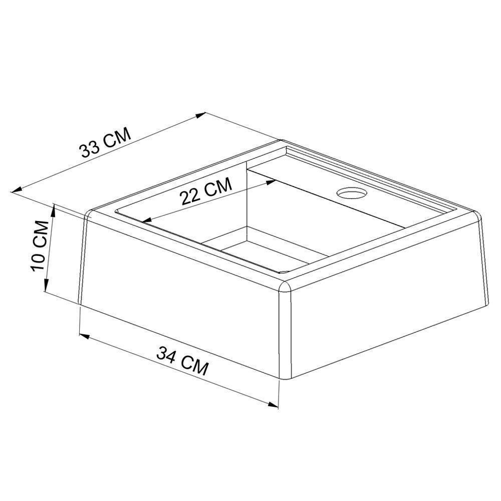 Cuba De Apoio Para Banheiro Em Marmore Sintetico 94101 Preto Pp Preto - 4