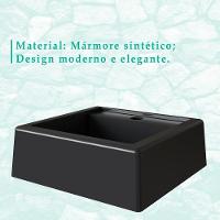 Cuba De Apoio Para Banheiro Em Marmore Sintetico 94101 Preto Pp Preto - 15