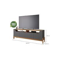 Home para TV Moema até 70 Polegadas c/ 4 Portas e 2 Nichos Off White/Nature - Permóbili - 4