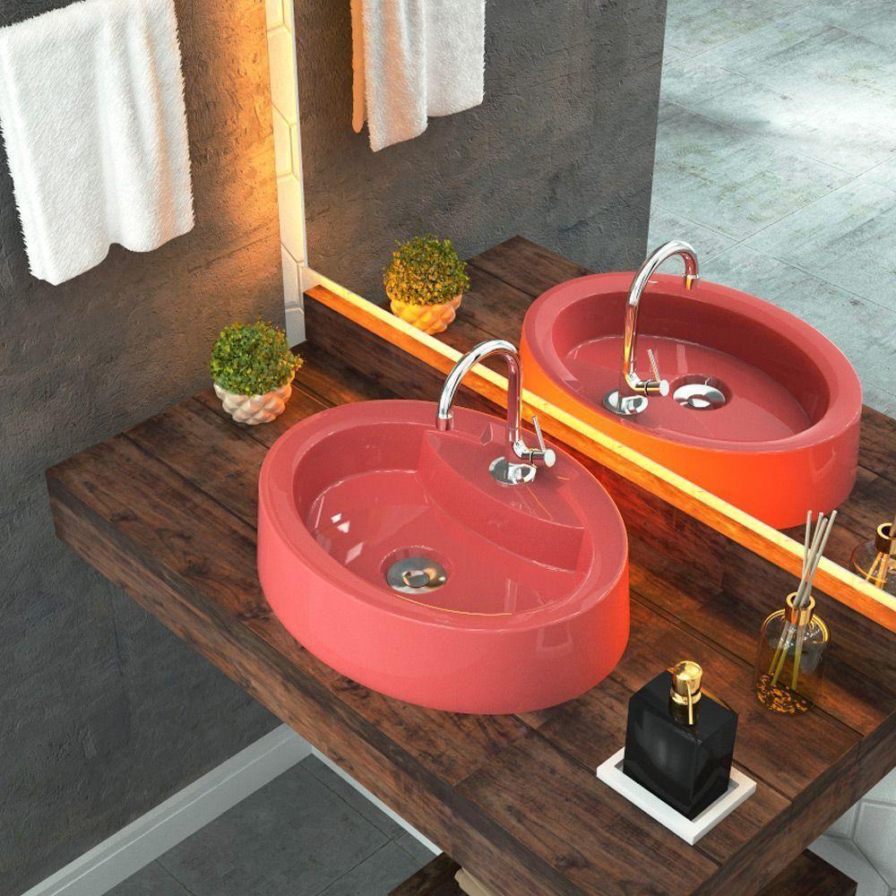 Cuba De Apoio Oval C01 Para Banheiro Onix O43 Rosa - 3