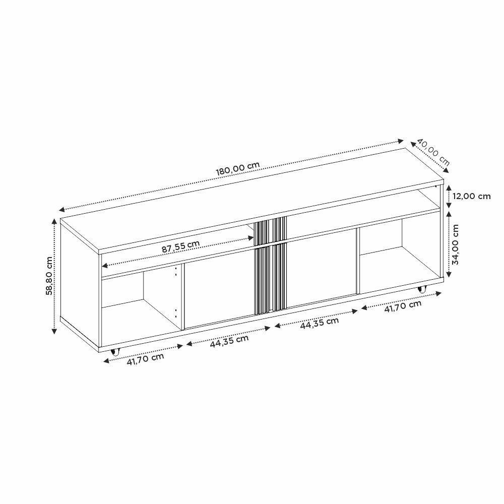 Rack Para Sala Tv Até 70" Nt1290 Freijó Trend Com Off White Tx Notável Móveis - 2