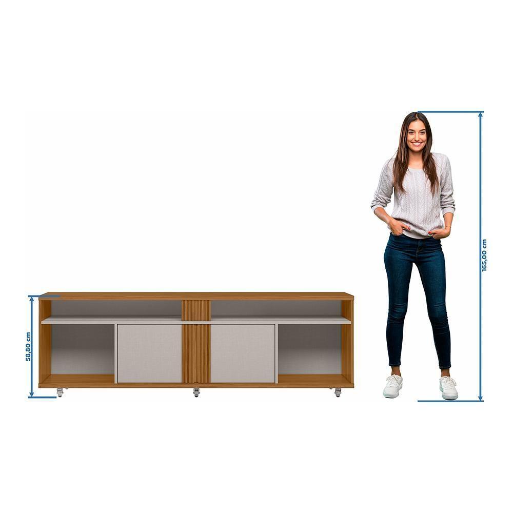 Rack Para Sala Tv Até 70" Nt1290 Freijó Trend Com Off White Tx Notável Móveis - 3