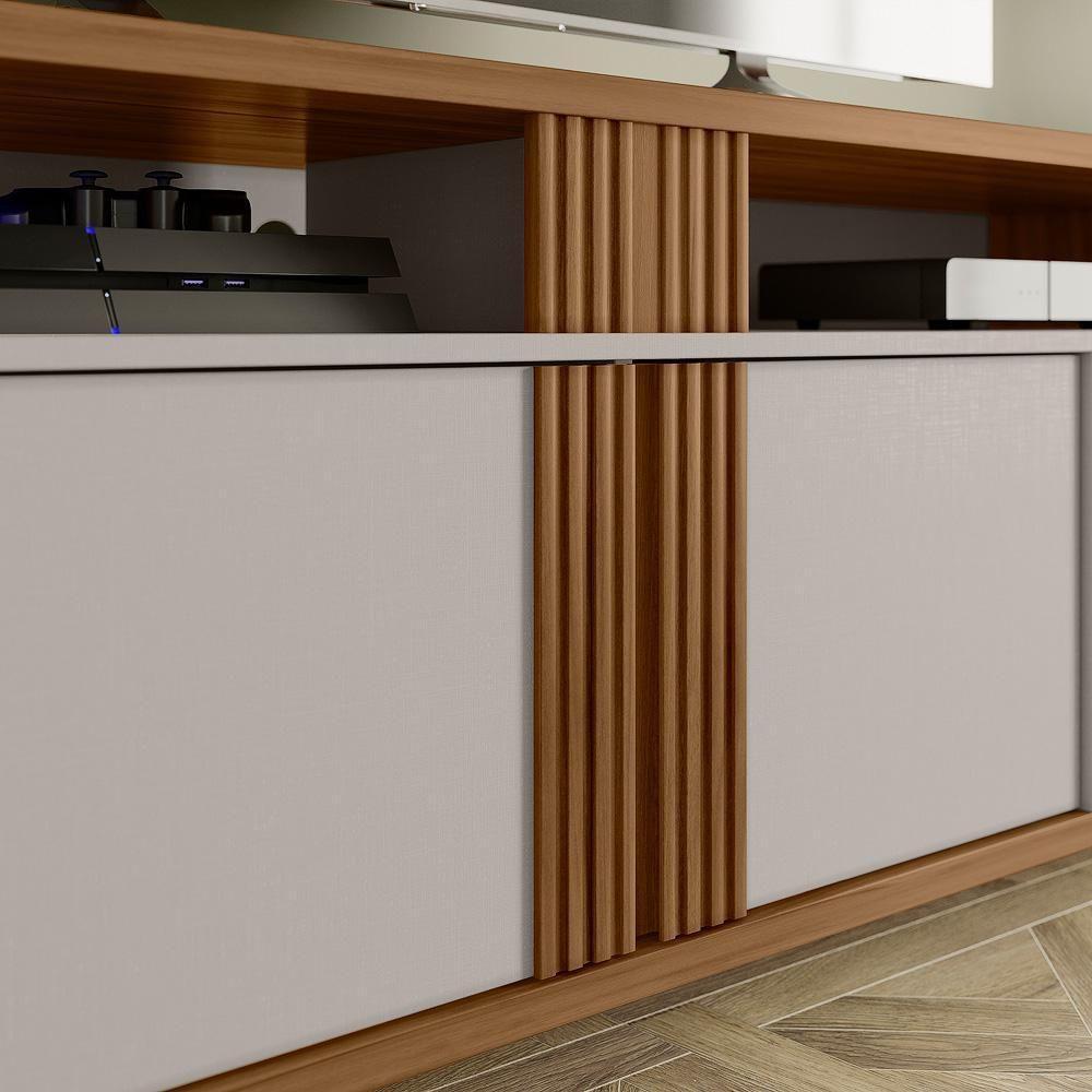 Rack Para Sala Tv Até 70" Nt1290 Freijó Trend Com Off White Tx Notável Móveis - 7