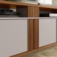 Rack Para Sala Tv Até 70" Nt1290 Freijó Trend Com Off White Tx Notável Móveis - 7