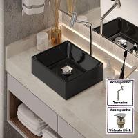 Kit Cuba Tulipa Sobrepor Com Torneira Dl08 E Valvula Click Preto - 2