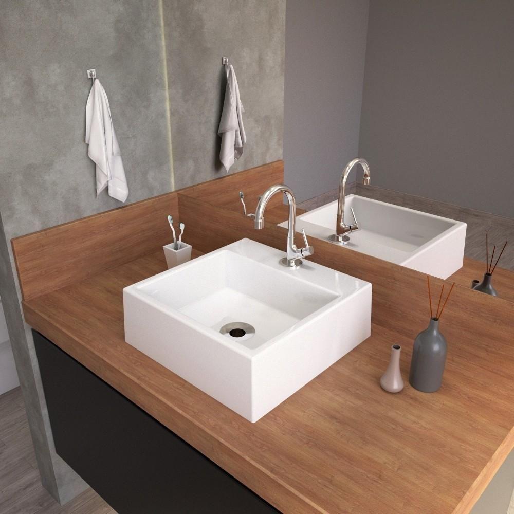 Cuba De Apoio Banheiro Quadrada Q355 35X35Cm C01 Branco - 4