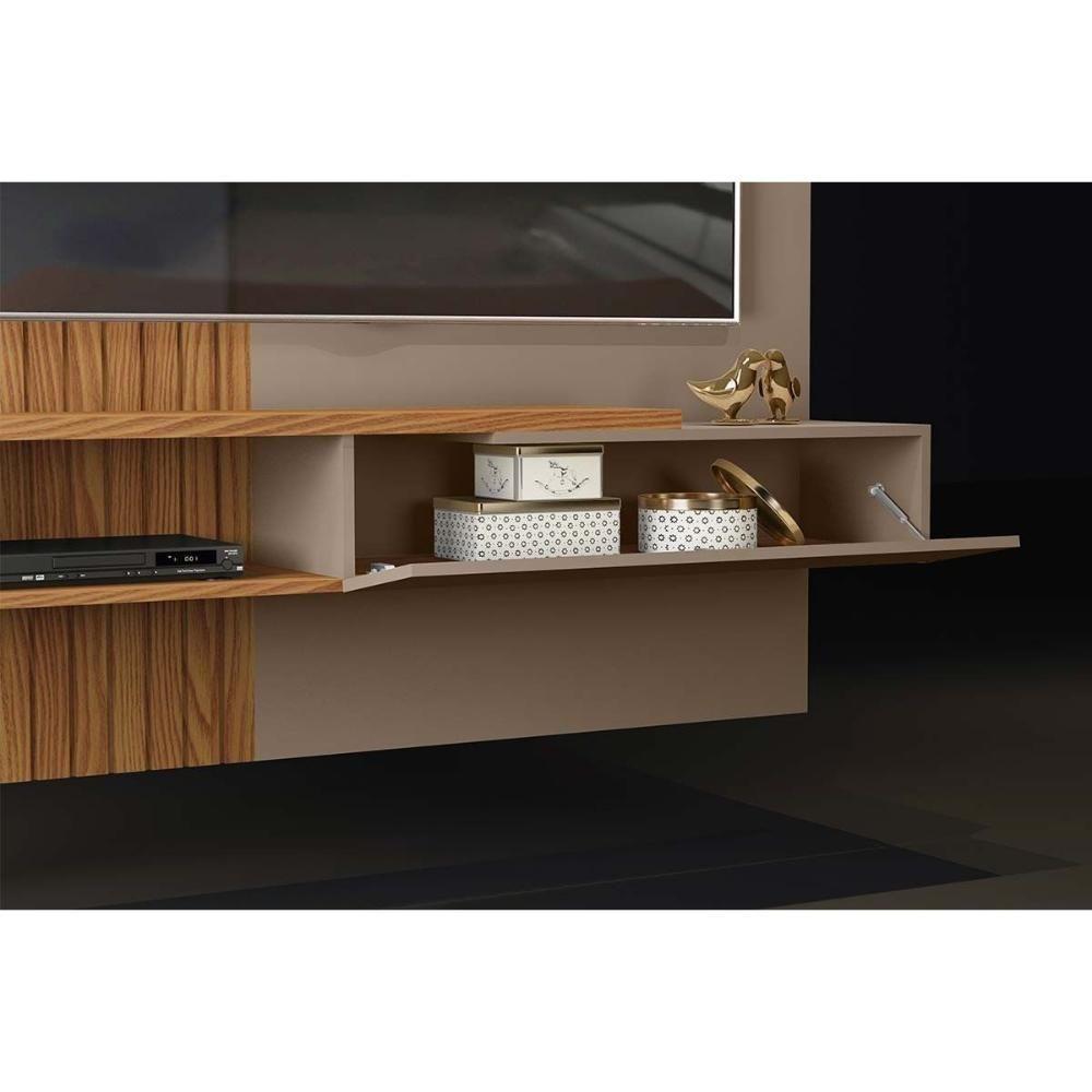 Painel para TV Tito até 65 Polegadas Griz/Carvalho - DJ Móveis - 5