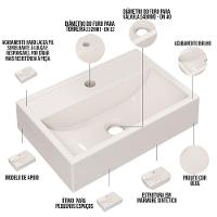 Cuba De Apoio Retangular Para Banheiro Lavabo C01 Q450 Bege - 16