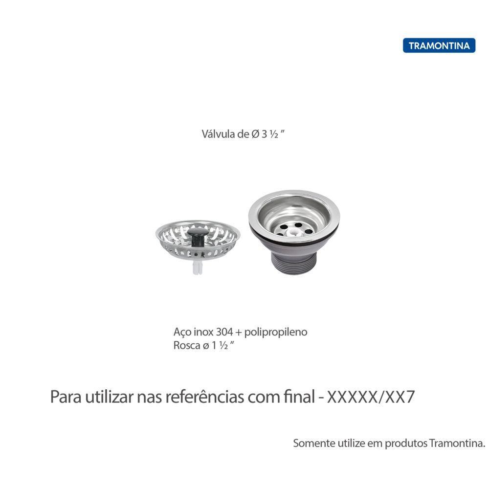 Válvula Americana Para Pias, Cubas 3 1/2 em Aço Inox - 6