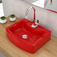 Cuba De Apoio Retangular C01 Banheiro Rt41 Aria Vermelho - 5