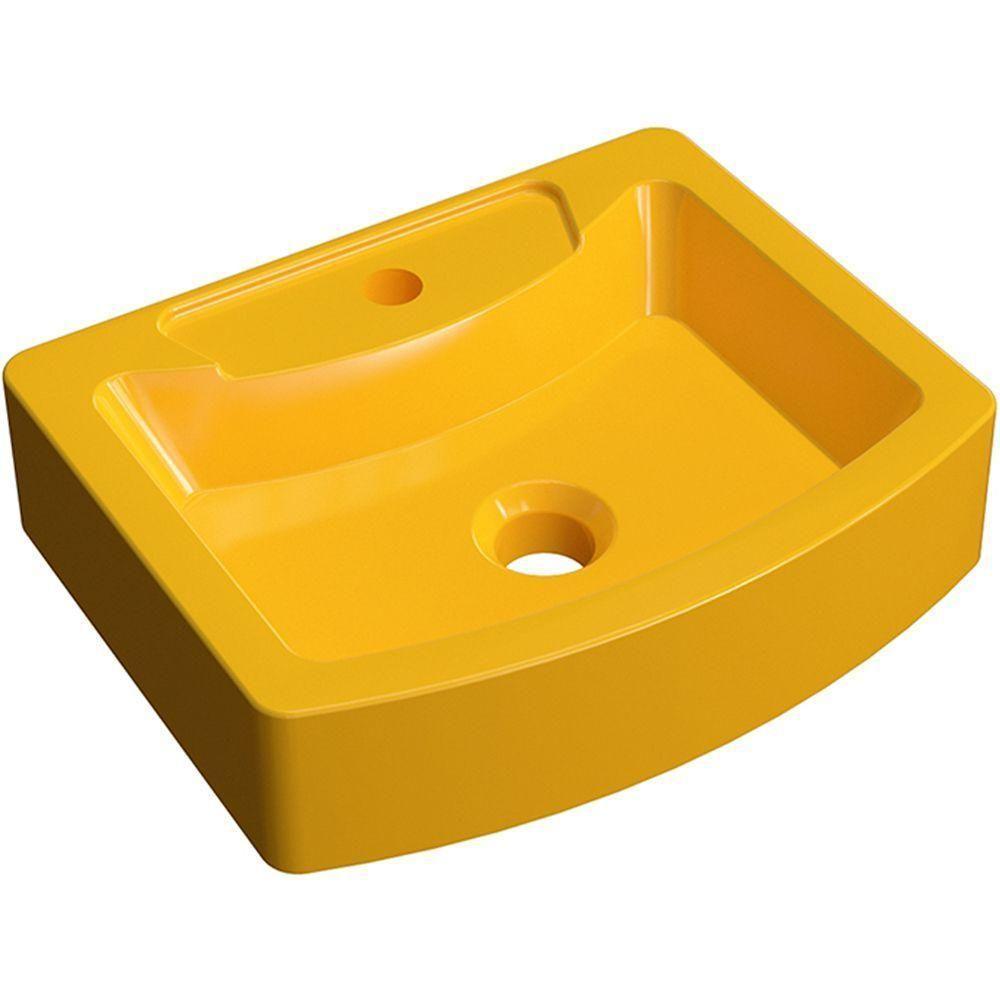 Cuba De Apoio Retangular C01 Banheiro Rt41 Aria Amarelo - 1