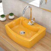 Cuba De Apoio Retangular C01 Banheiro Rt41 Aria Amarelo - 3