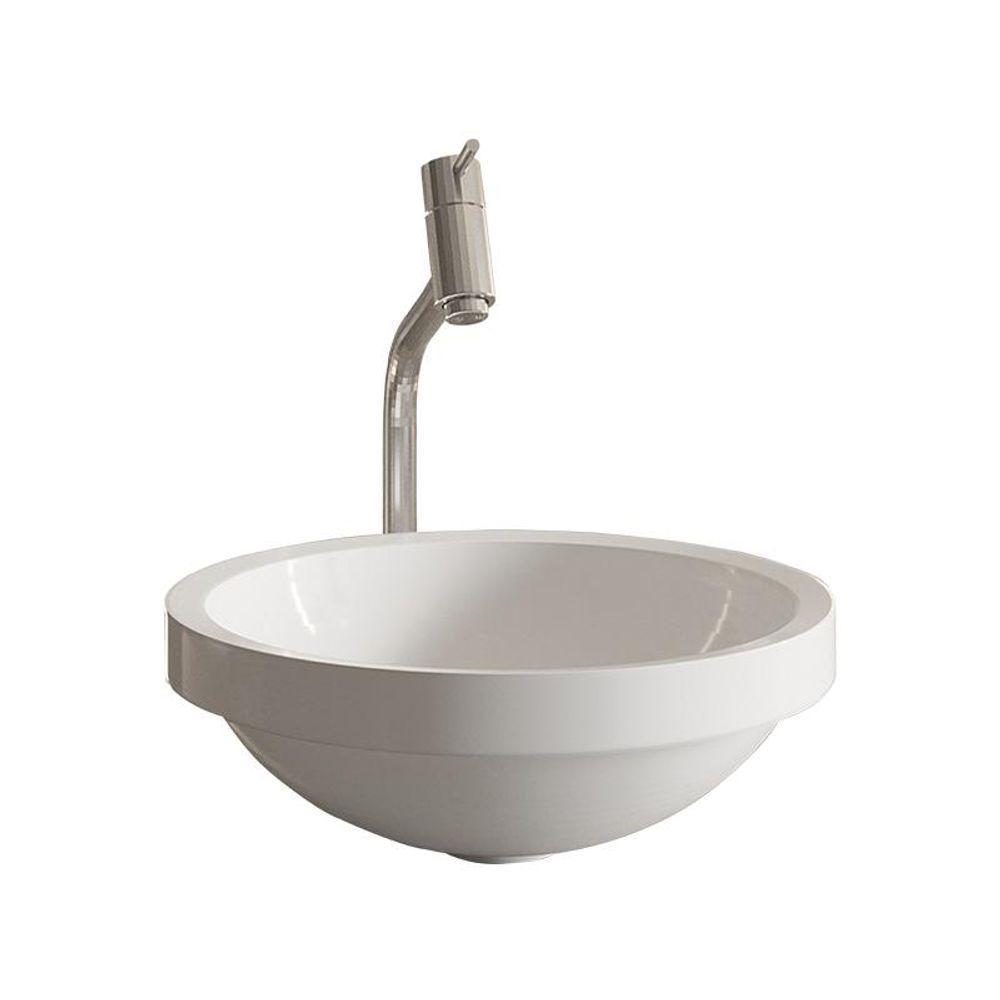 Cuba Redonda Branca Com Torneira E Valvula Cromada - 2