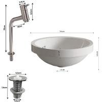 Cuba Redonda Branca Com Torneira E Valvula Cromada - 4