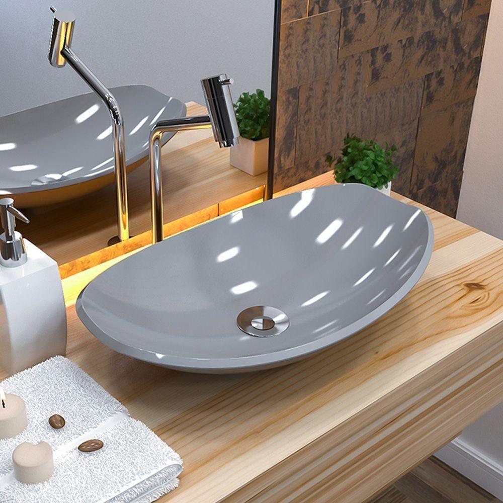 Cuba De Apoio Canoa C01 Para Banheiro Lux L45 Cinza - 3