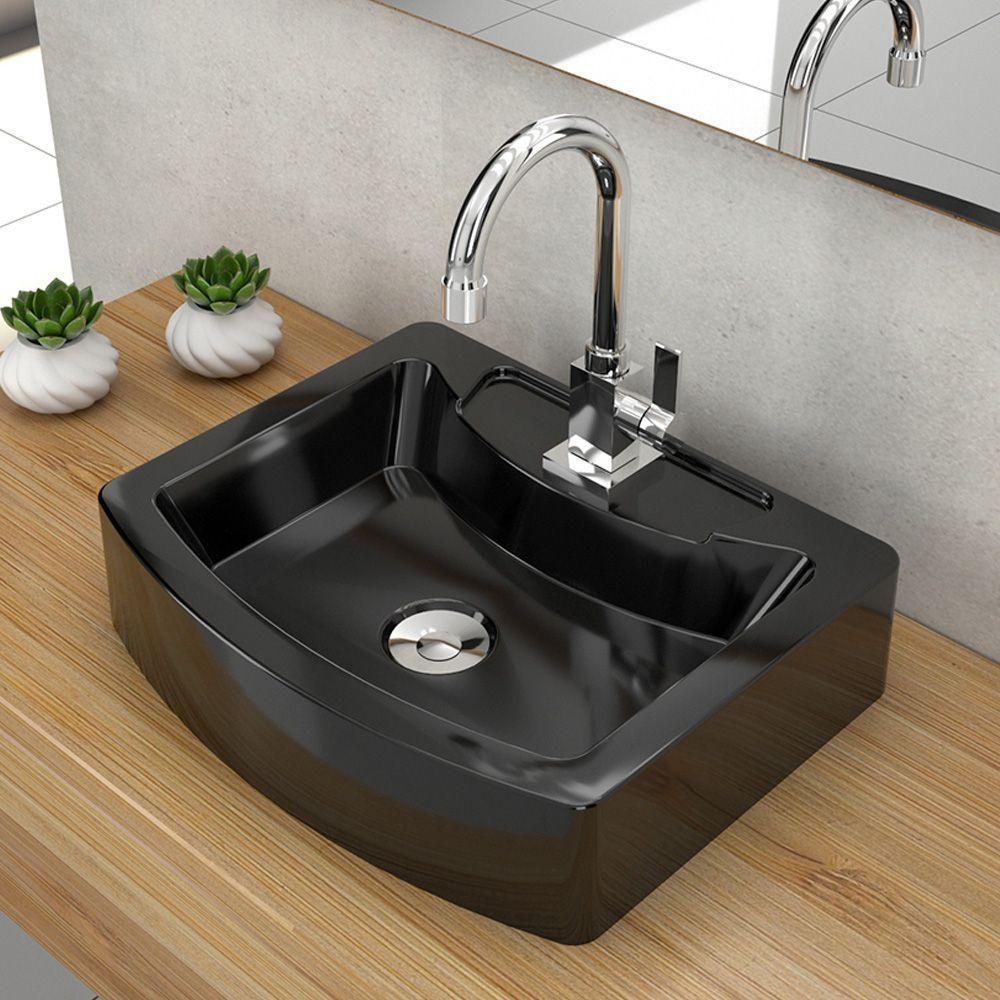 Cuba De Apoio Retangular C01 Banheiro Rt41 Aria Preto - 3