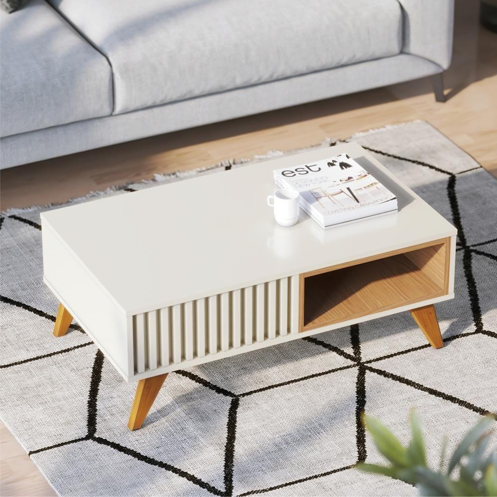 Jogo Home Para Tv E Mesa De Centro Igor Off-white Freijo - 4