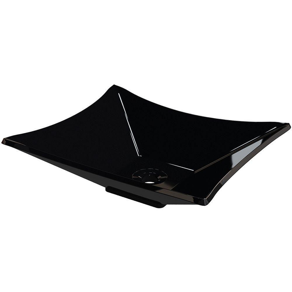 Cuba De Apoio Retangular C01 Banheiro Lux L38 Preto Brilho - 1