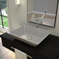 Cuba De Apoio Retangular Para Banheiro Lavabo C01 Rt45 Cinza - 5