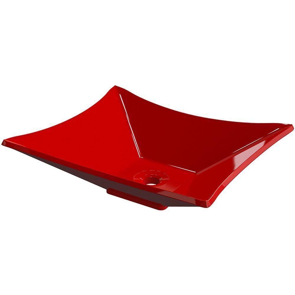 Cuba De Apoio Retangular C01 Para Banheiro Lux L38 Vermelho - 1