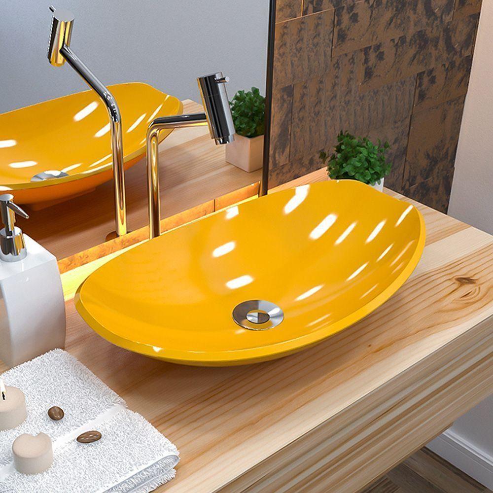 Cuba De Apoio Canoa C01 Para Banheiro Lux L45 Amarelo - 3