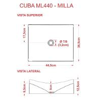 Cuba De Apoio Retangular Banheiro Lavabo C01 Ml44W Cinza - 3