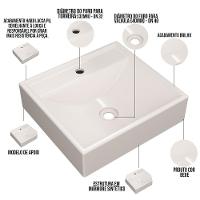 Kit 02 Cubas De Apoio Quadrada Banheiro Lavabo C01 Q39W Bege - 7