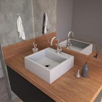 Cuba De Apoio Para Banheiro Quadrada Q355 35X35Cm C01 Cinza - 4