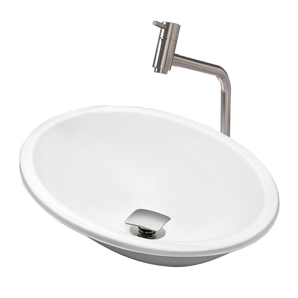 Cuba Pia Banheiro Sophia Torneira Dl08 Valvula Inox Click Branco - 1