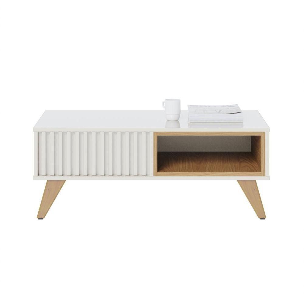 Jogo Rack Para Tv E Mesa De Centro Charles Off-white Freijo - 2