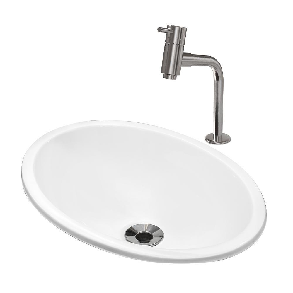 Cuba Pia Banheiro Sophia Torneira Dl05 Valvula Abs Branco - 1