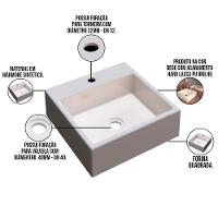 Cuba De Apoio Para Banheiro Quadrada Q355 35X35Cm C01 Bege - 3