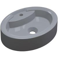 Cuba De Apoio Oval C01 Para Banheiro Onix O43 Cinza - 1