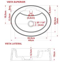 Cuba De Apoio Oval C01 Para Banheiro Onix O43 Cinza - 2