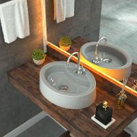 Cuba De Apoio Oval C01 Para Banheiro Onix O43 Cinza - 3